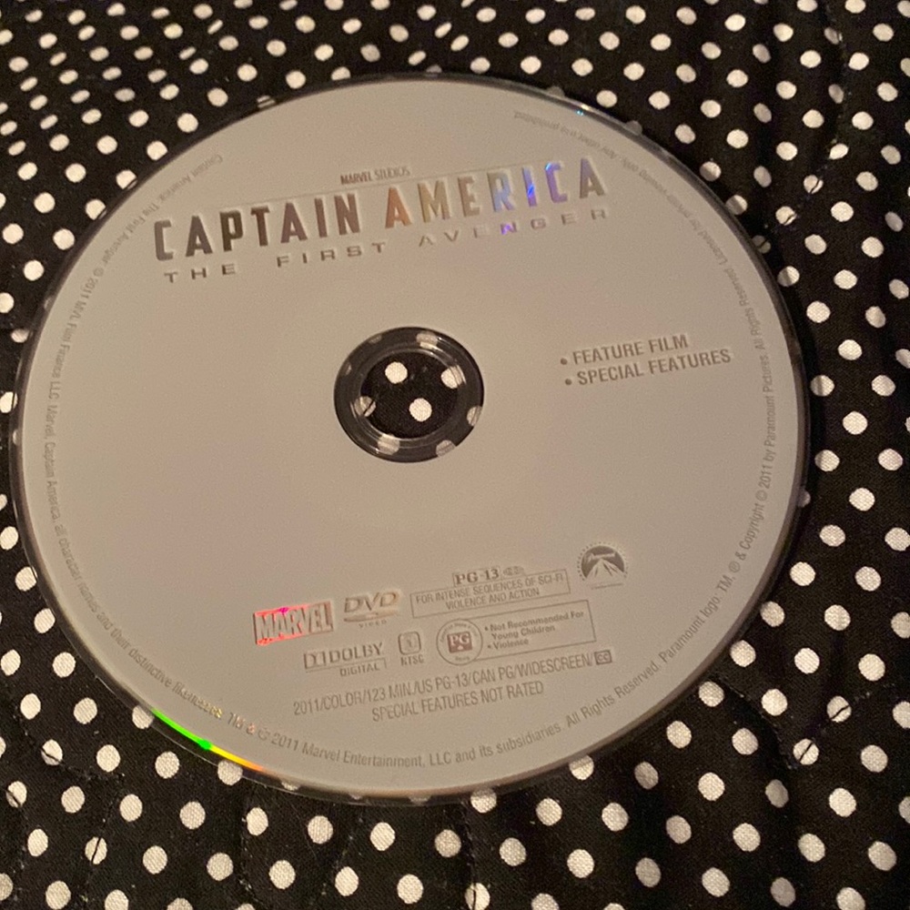 Gently used DVD, Captain America, no original case 🌼🌿